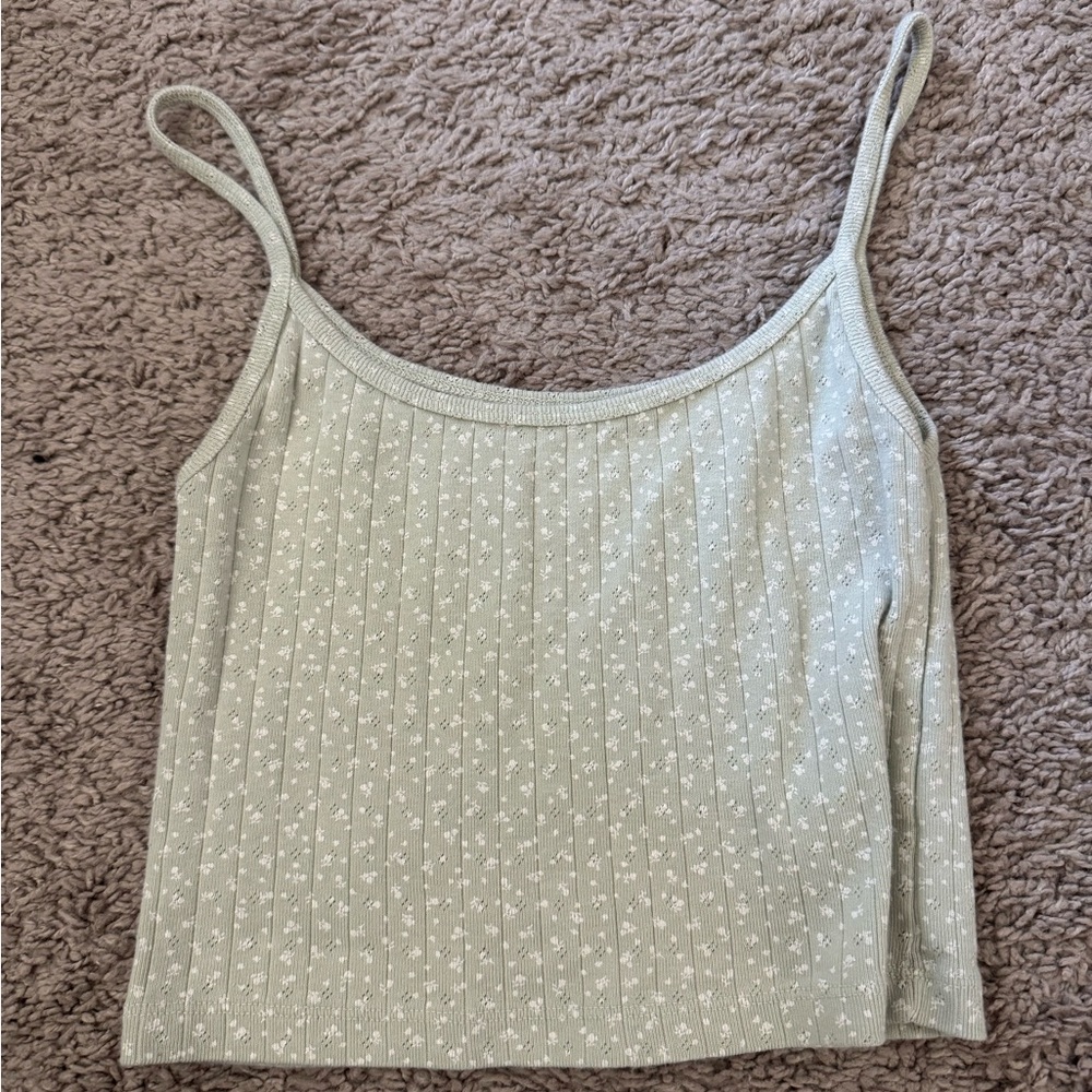 Brandy Melville Sage Green Floral Camisole